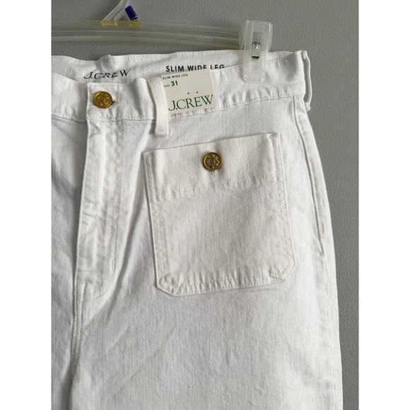 NWT J. Crew Sailor Slim Wide Leg White Jeans Women’s Size 31 - Picture 6 of 9